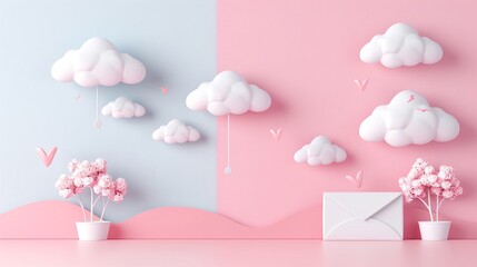 A calming background with email marketing elements and soft colors, highlighting increased reach
