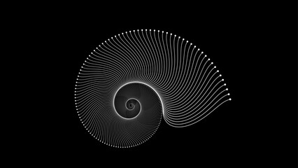 Spiral sound wave. Abstract dynamic wave circle line pattern. Black and white vector background. Equalizer icon