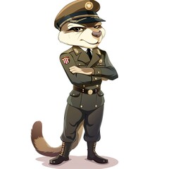 Swift Military animal fashion cartoon isolated whitebackground 16:9