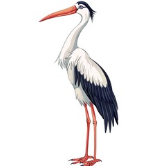Obraz premium Stork Trendy animal fashion cartoon isolated whitebackground 16:9