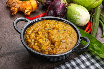 Indian cuisine Dal Tadka soup
