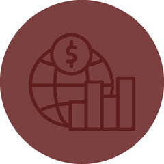 Economy Vector Line Maroon Circle Maroon