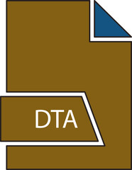 DTA  File format icon in shapes 2 colors and side contour