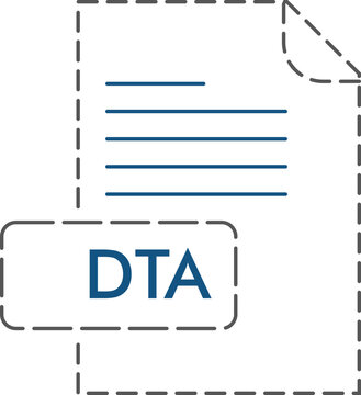 DTA  File format icon rounded outline