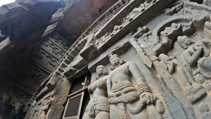 Carvings on Karla caves, Maharashtra, India 