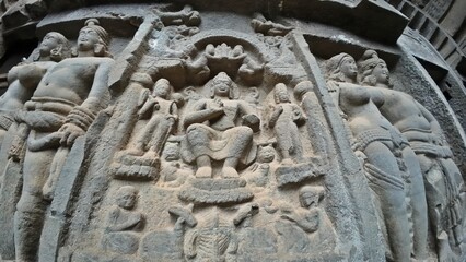 Carvings on Karla caves, Maharashtra, India 