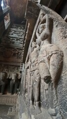 Carvings on Karla caves, Maharashtra, India 