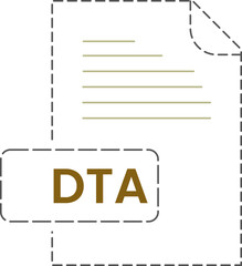 DTA  icon black rounded dashed outline