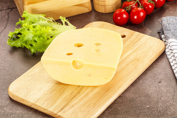 Gourmet Maasdam cheese with hole