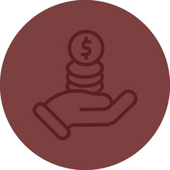 Investor Vector Line Maroon Circle Maroon