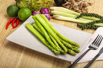 Dietary cuisine - boiled aspargus stem