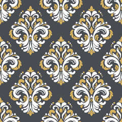 Damask seamless pattern wallpaper texture for your design, vector