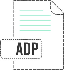 ADP  File format icon dashed outline