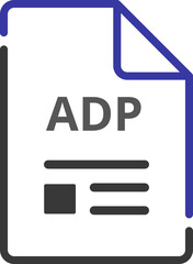 ADP  File icon minimal outline with symbols