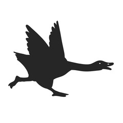 Goose Attack Silhouette Vector