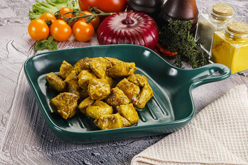 Indian cuisine curry chicken fillet