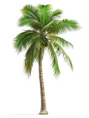 Fototapeta premium Palma albero verde, tropicale, cut out. su sfondo trasparente. 