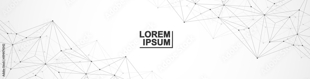 Poster global network connection website header or banner design. abstract background with connecting dots 