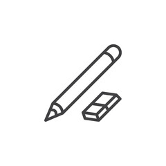 Pencil and Eraser line icon