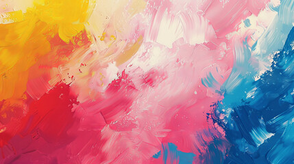 Abstract art background featuring hand-drawn gouache painting. Showcases vibrant color textures and fluid strokes, creating a dynamic and expressive visual experience.