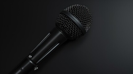 Black Microphone on Black Background