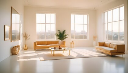 Fototapeta premium Photo interior modern design room 3d illustration