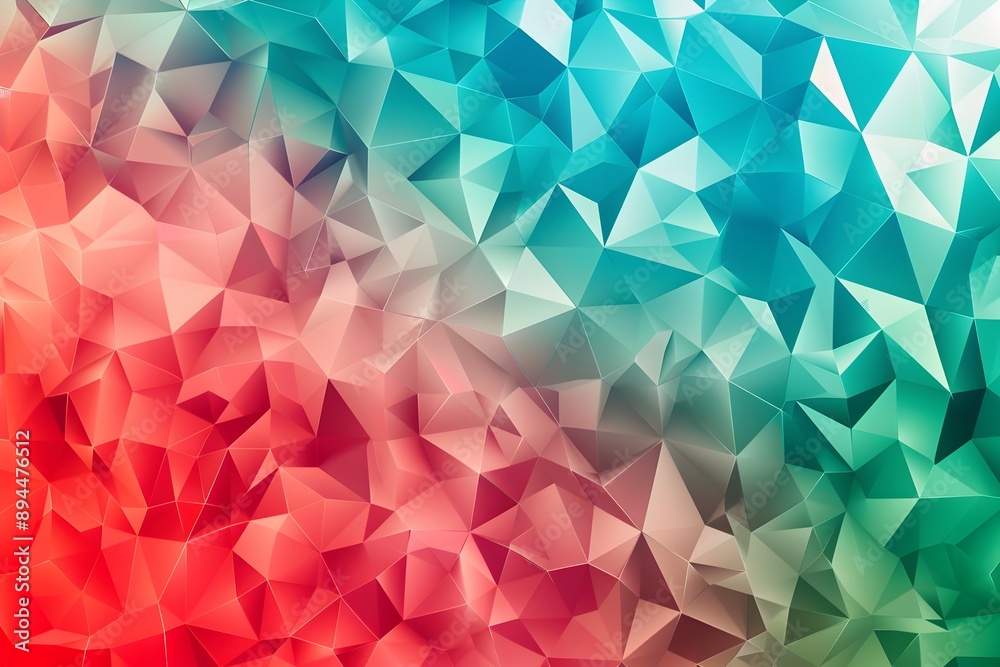 Poster a background of colorful geometric shapes in various shades, creating an abstract and vibrant patter