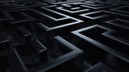 Abstract 3D maze with light and shadow play, futuristic background, complex and engaging