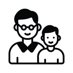 A modern icon of father and son, fatherhood vector design