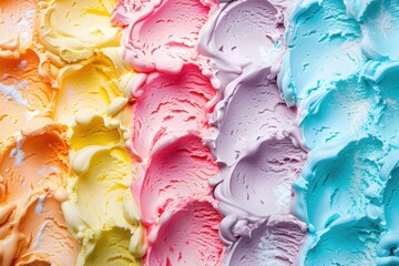 Rainbow colorful ice cream background.