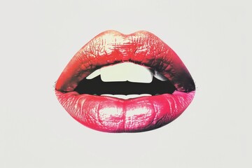 Close-up of a mouth with a tongue sticking out, suitable for various concepts and designs. Beautiful simple AI generated image in 4K, unique.