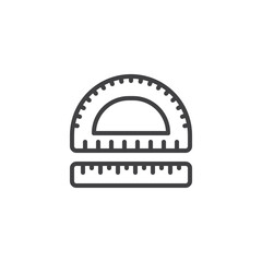 Ruler and Protractor line icon