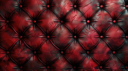 Fototapeta premium Red tufted leather upholstery texture. Perfect for backgrounds, designs, or textures for luxury and vintage projects.