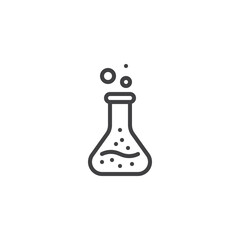 Science Beaker line icon