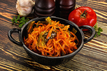 Salad with korean carrot and cucumber