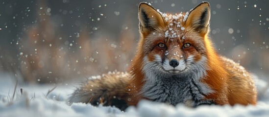 Fototapeta premium Red Fox in Winter Wonderland