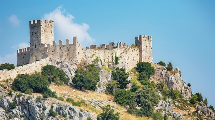Obraz premium Explore Historic Hilltop Castles: A Journey Through Time