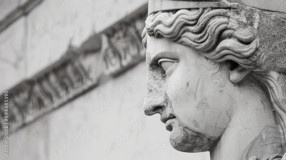 Wall mural close-up of a classical stone sculpture