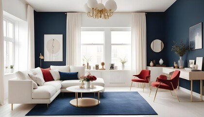 Fototapeta premium Photo interior modern design room 3d illustration