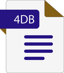 Obraz premium 4DB File icon with folded style document