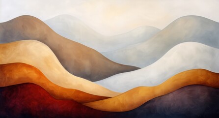 Obraz premium Serene mountain landscape with warm tones