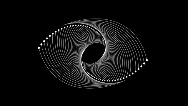 recommend clip art: Yin yang symbol of peace. Spiral sound wave. Abstract vector background with dynamic geometric lines pattern.