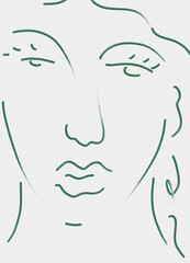 line art female face illustration 