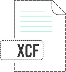 XCF  File format icon dashed outline
