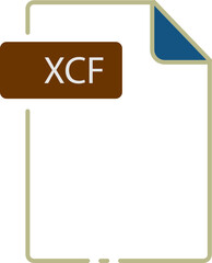 Obraz premium XCF File format minimal icon outline
