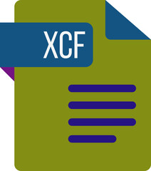 XCF  File icon with dark ciolor and folded doc