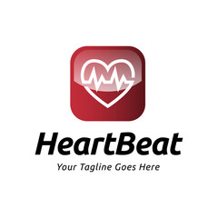 Obraz premium Heart beat logo vector, ECG Logo vector illustration.