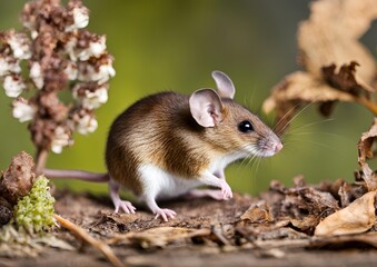 Obraz premium Wood mouse on a white background.