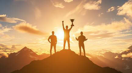 Success silhouette celebrating success