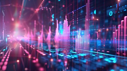 High-tech digital background with glowing analytics dashboard, promoting brand loyalty